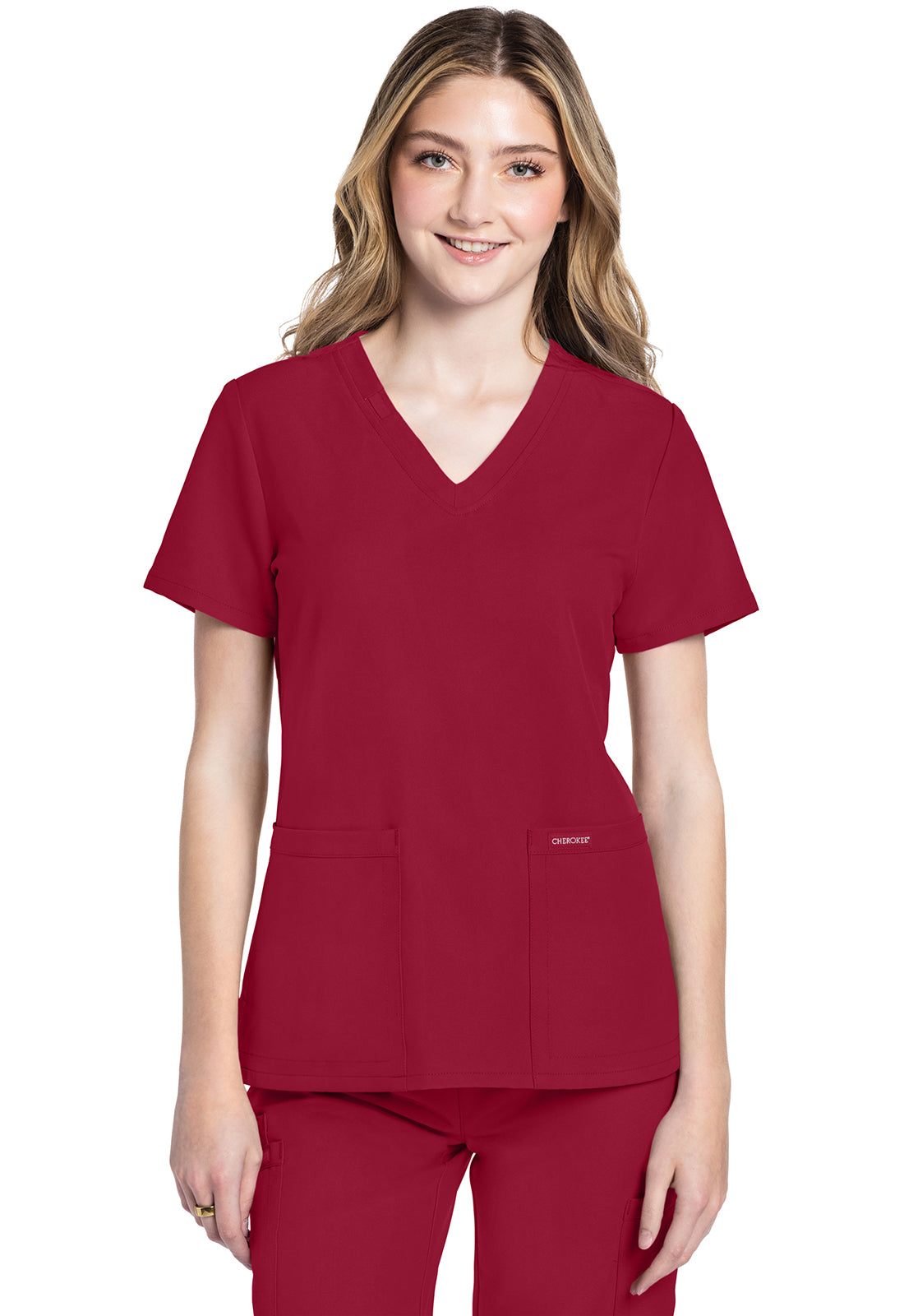 Cherokee Originals Ultra Women's V-Neck Top 2 Pockets