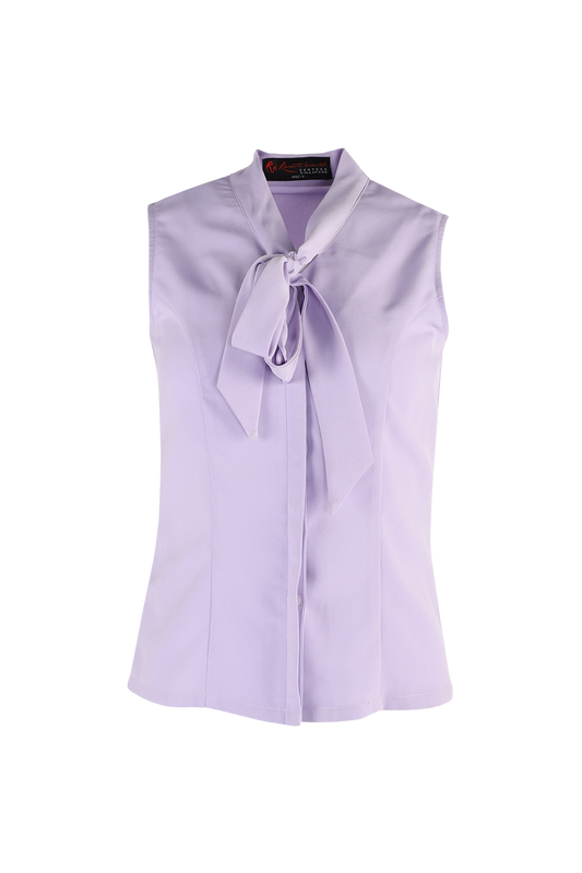Lilac Sleeveless Blouse with Bow