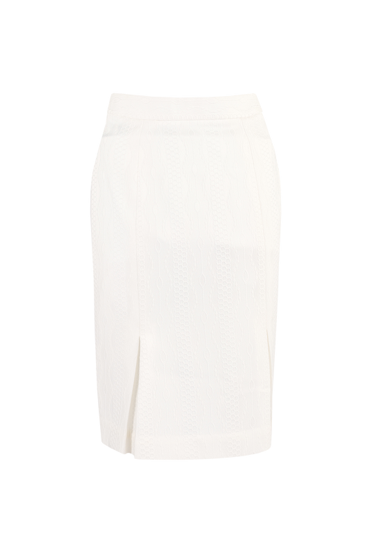 Eggshell Lace Pencil Skirt
