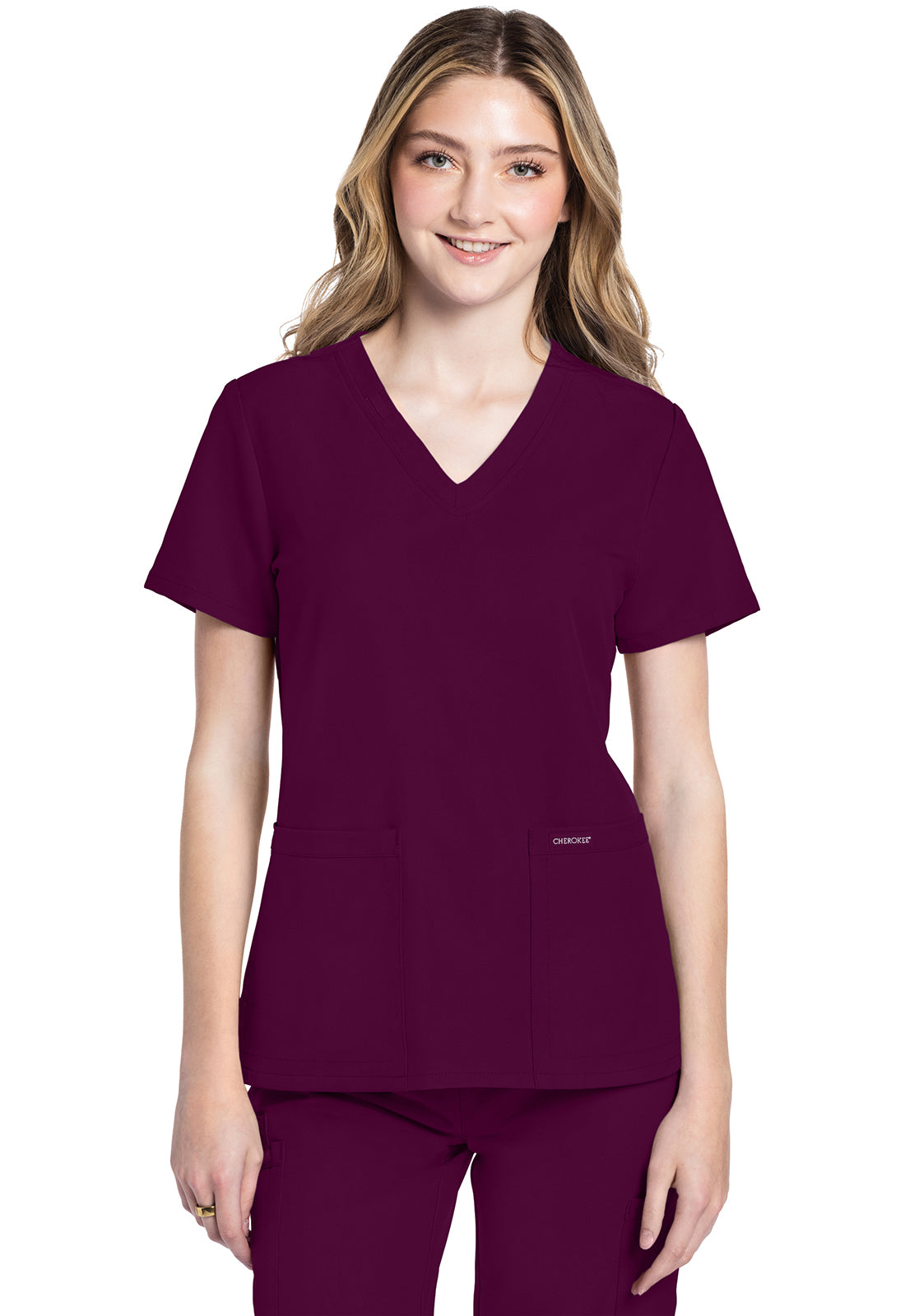 Cherokee Originals Ultra Women's V-Neck Top 2 Pockets