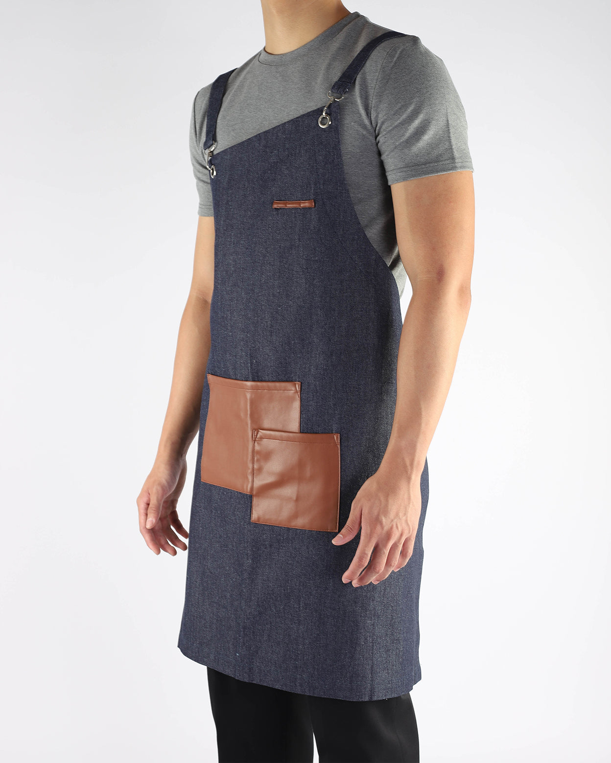 Asymmetrical Denim Apron Uniform