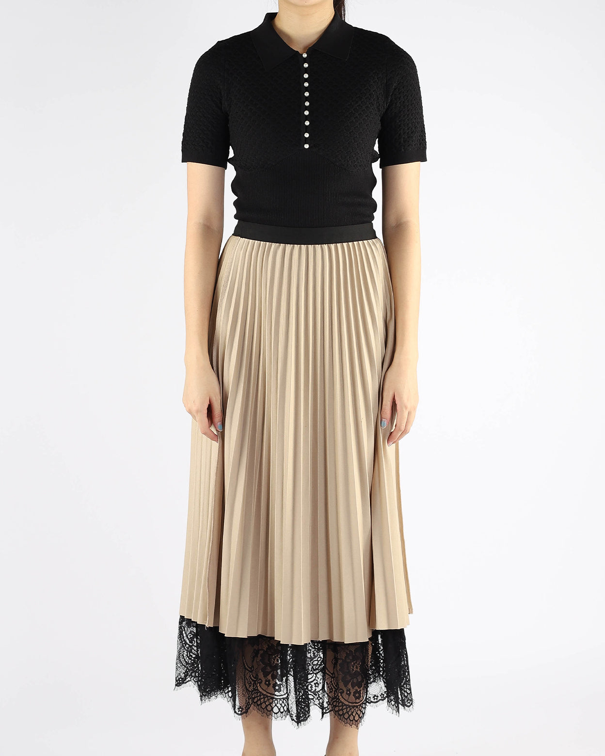 Black Knitted Female Blouse Uniform
