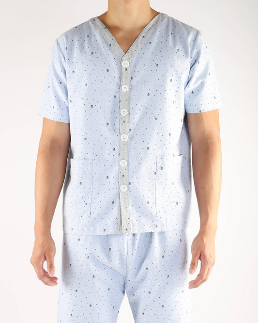 Hospital, Nursing Homes - Blue Inpatient Pyjama Shirt