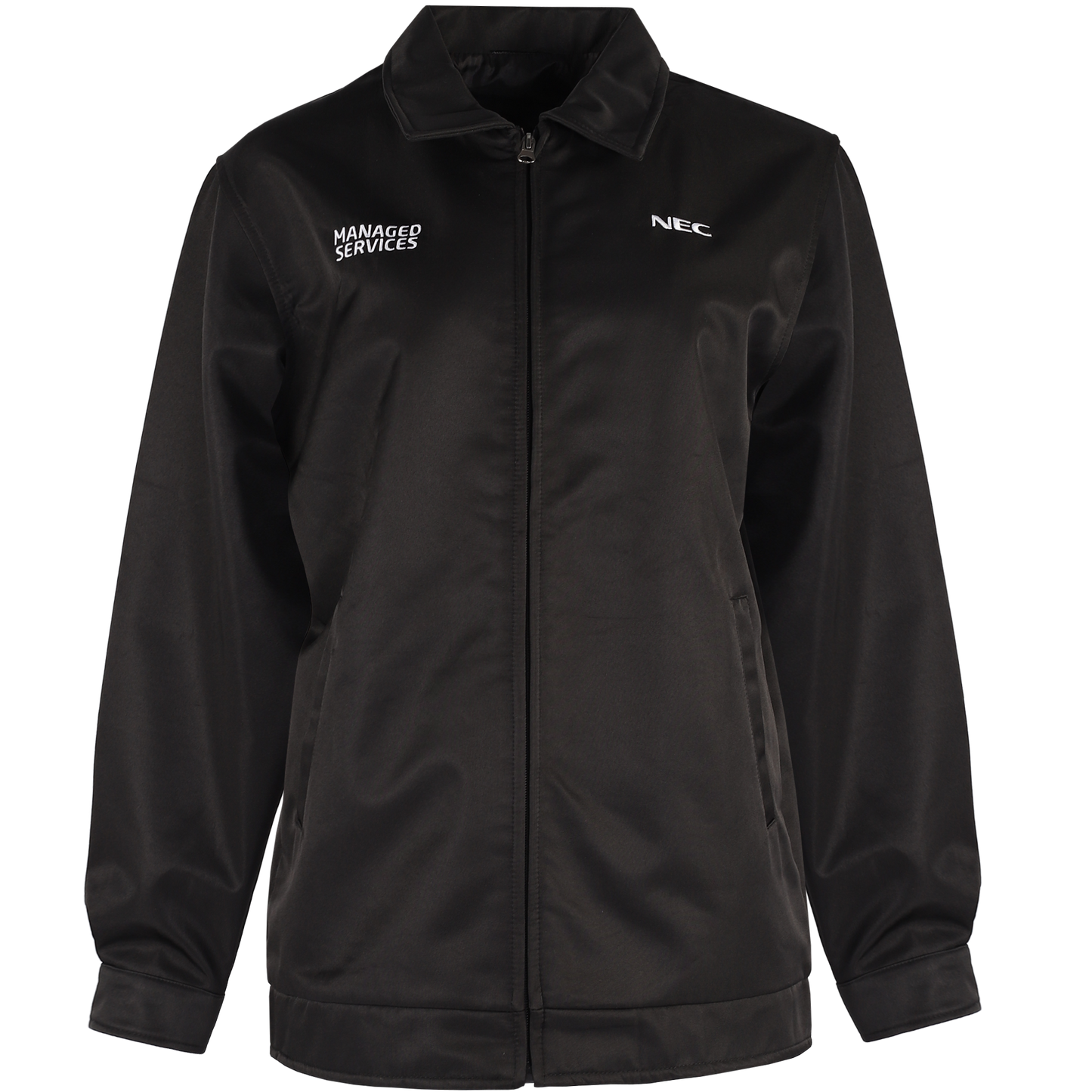 Black NEC Windbreaker with embroidery Uniform designed by CYC