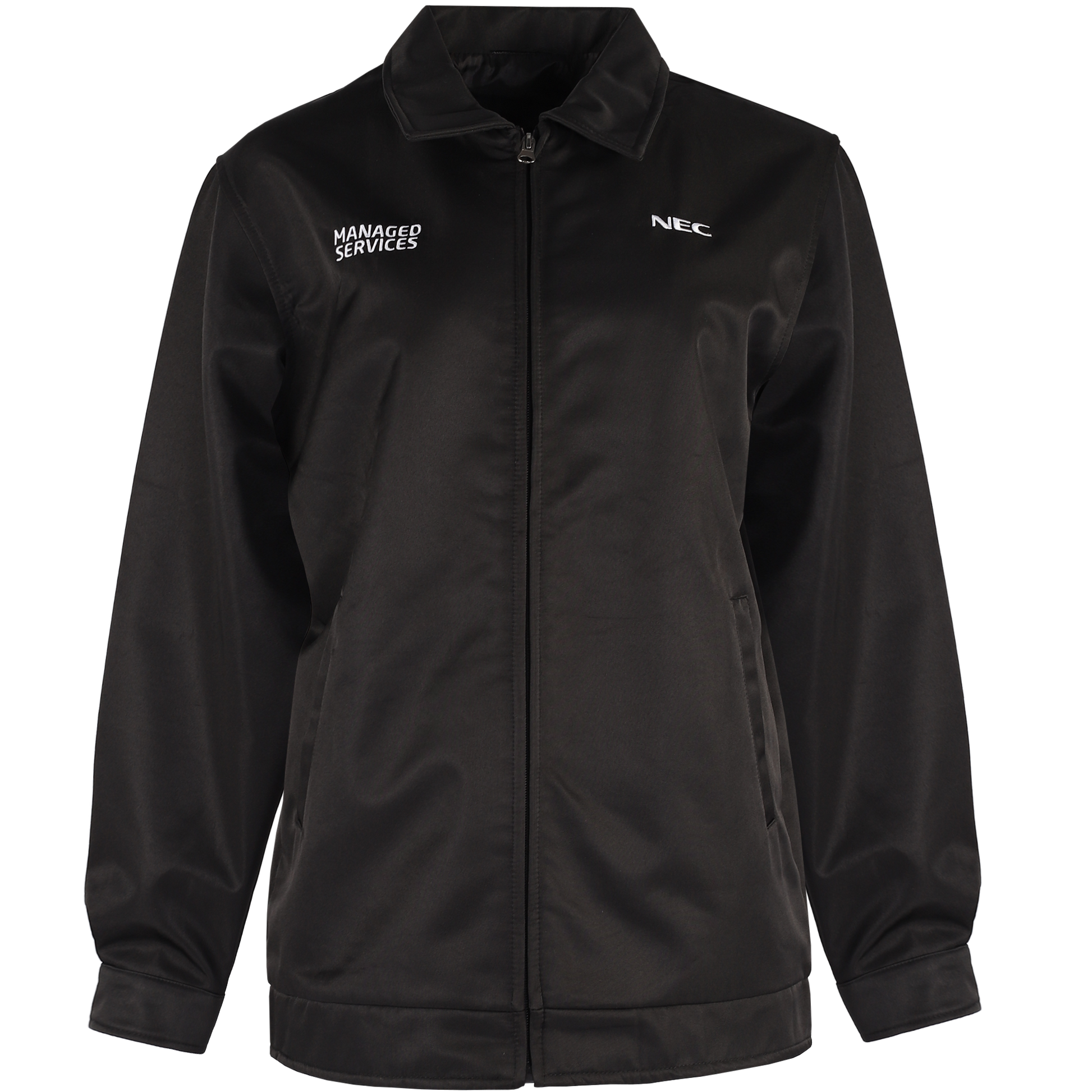Black NEC Windbreaker with embroidery Uniform designed by CYC
