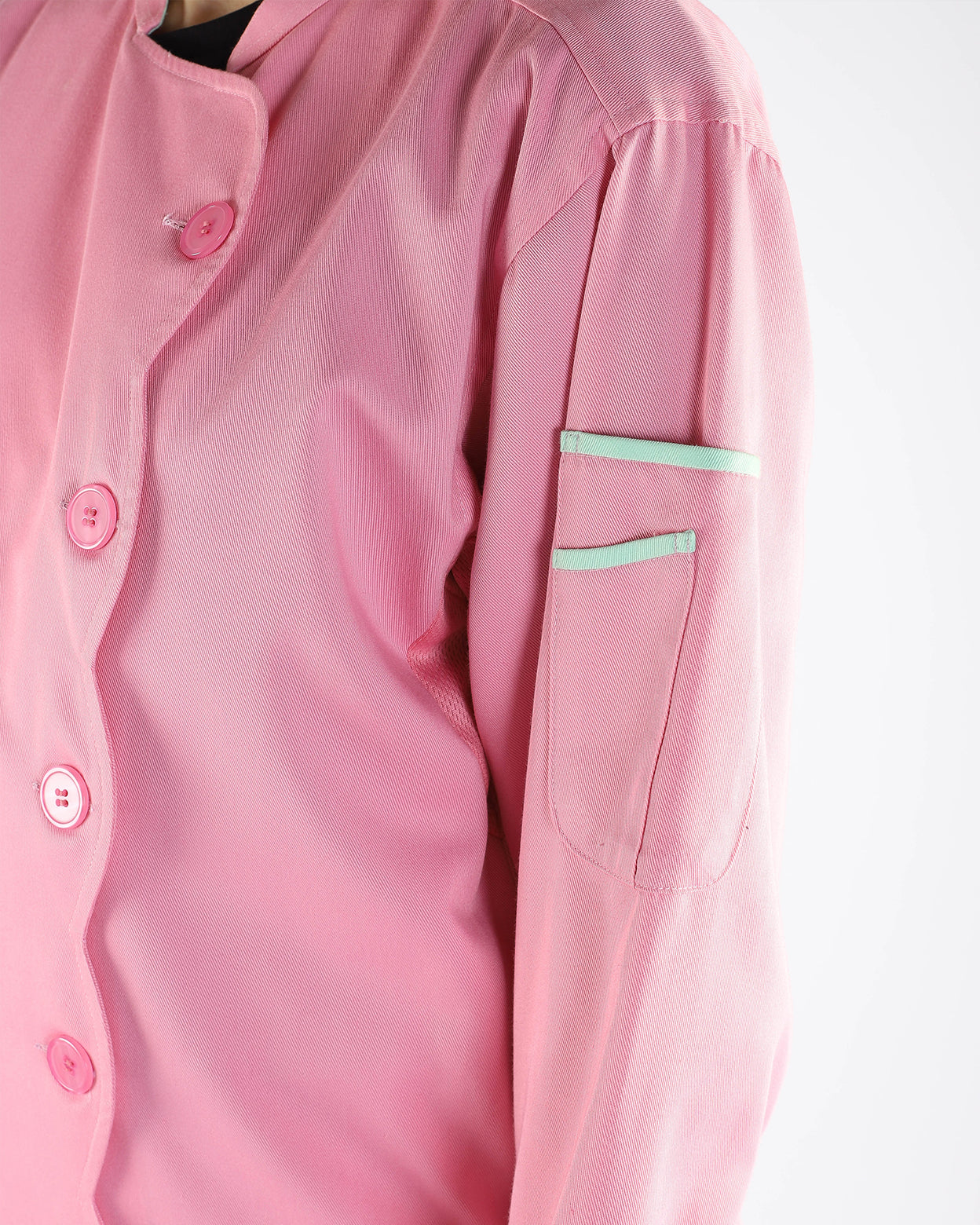 Pink Chef Jacket with Scalloped Front