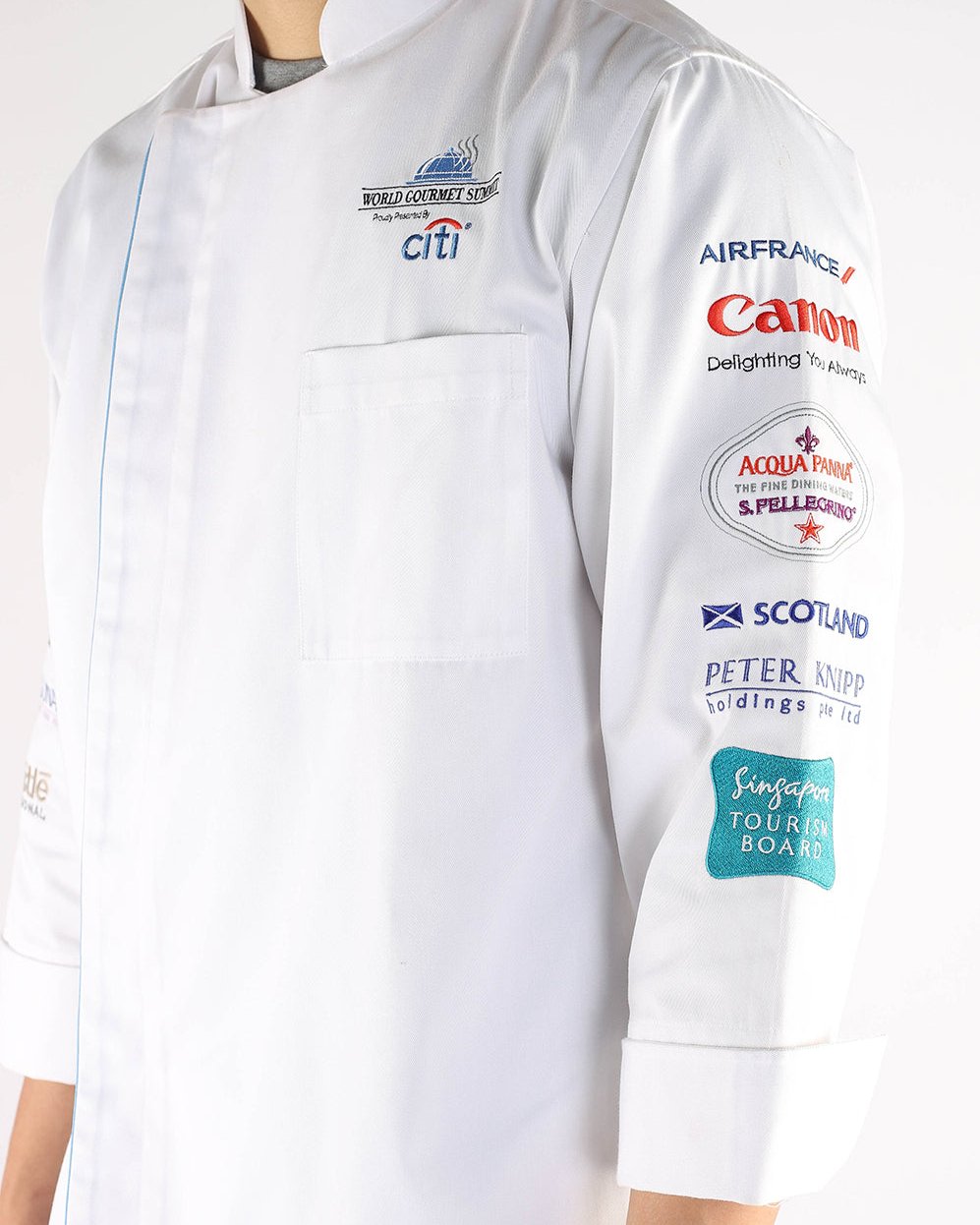 White Chef Jacket with Logo Embroidery