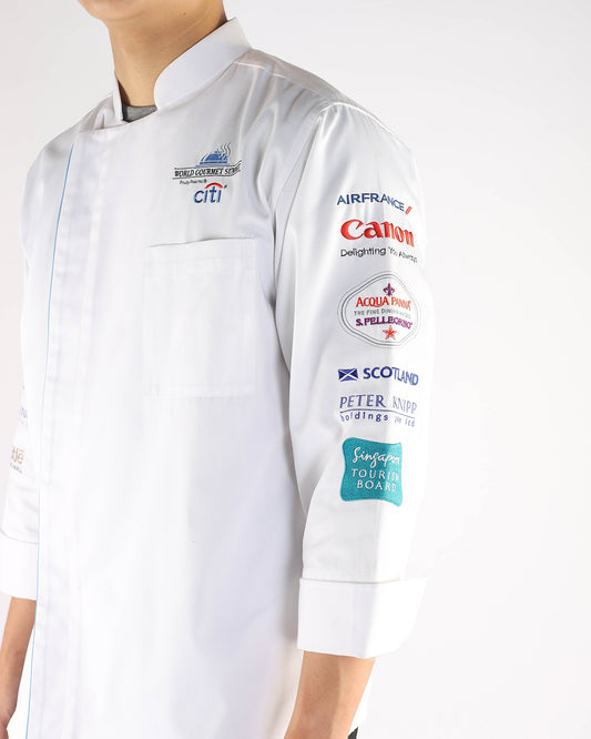 White Chef Jacket with Logo Embroidery