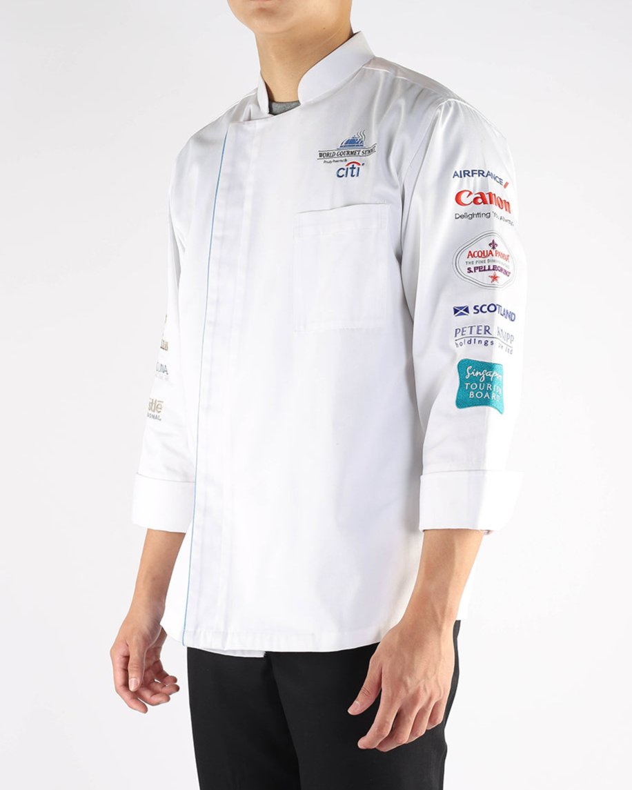 White Chef Jacket with Logo Embroidery