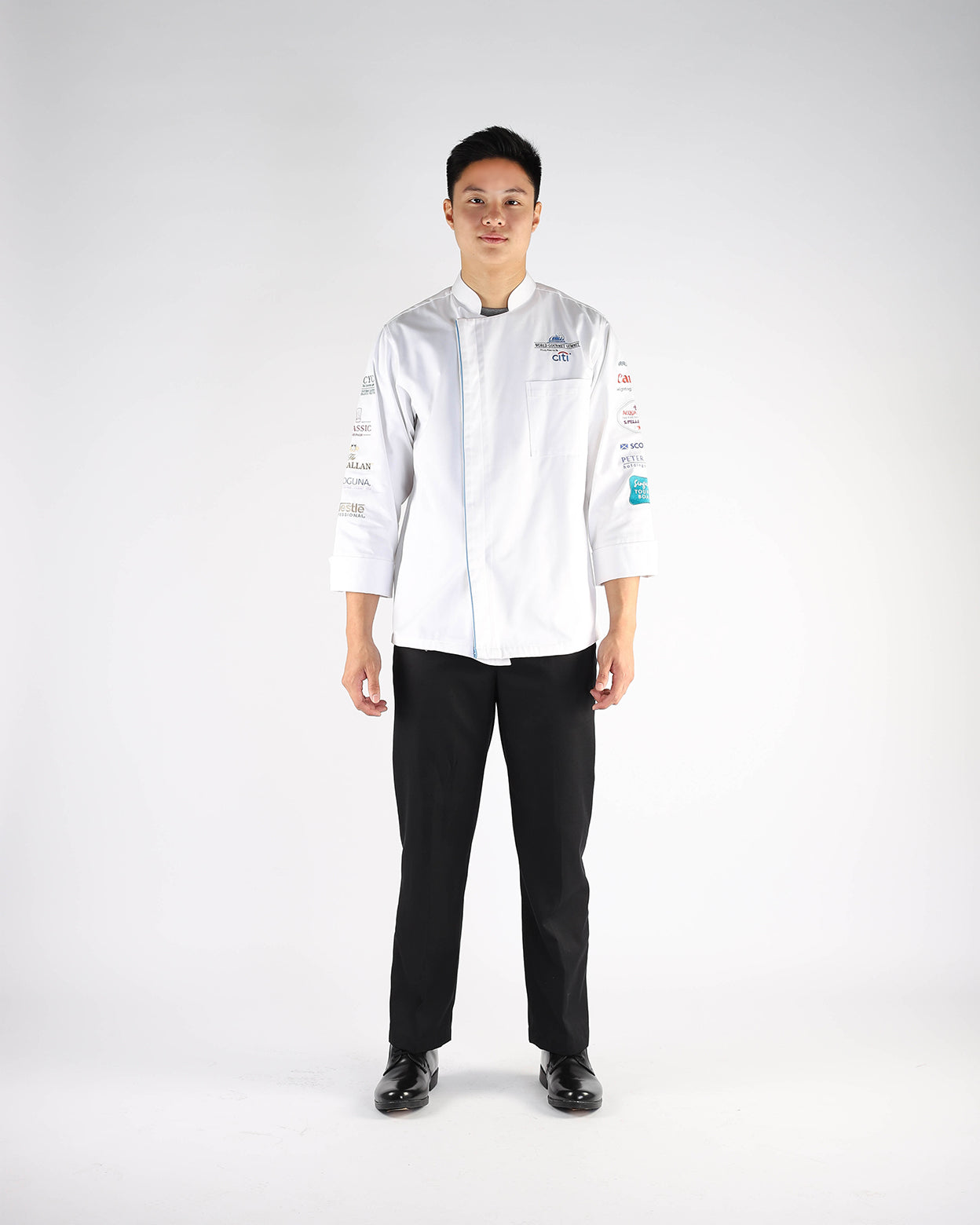 White Chef Jacket with Logo Embroidery