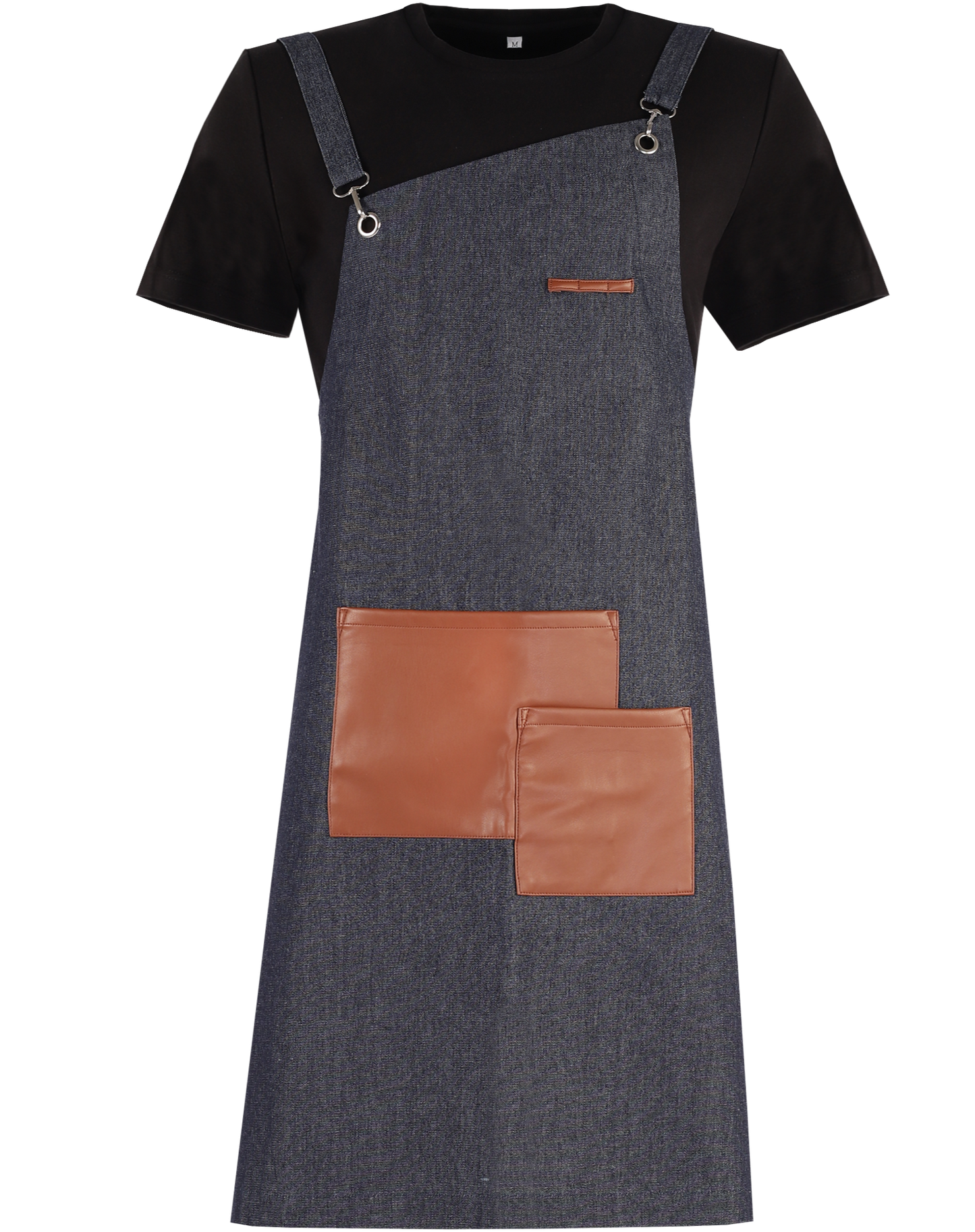 Asymmetrical Denim Bib Apron — Uniforms by CYC