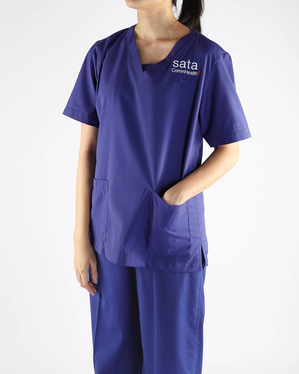 Medical Scrub Top Uniform with Logo