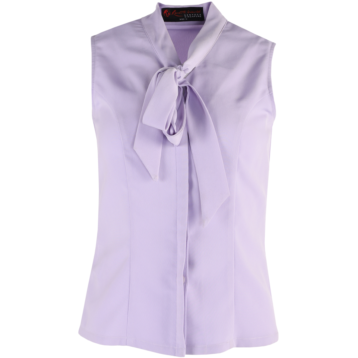 Lilac Sleeveless Bow Tie Blouse Uniform Design