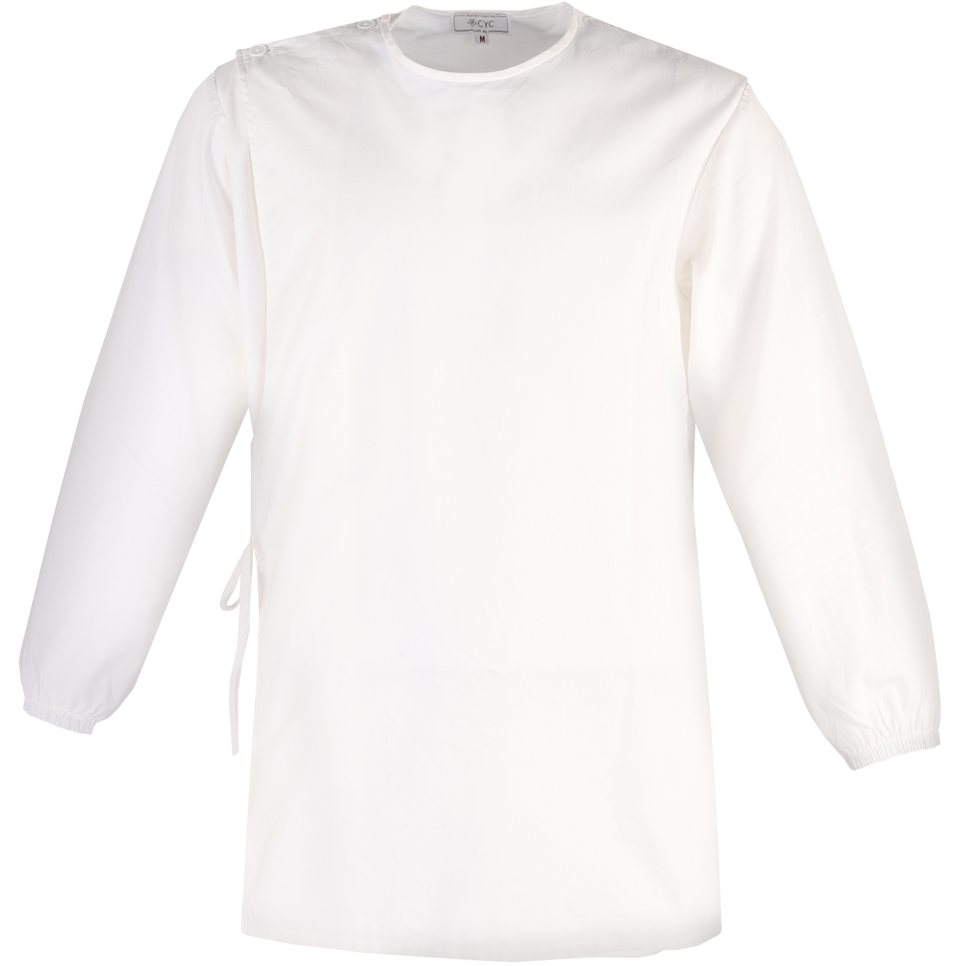 White Cotton Inpatient Adaptive Pyjama Top — Hospital & Nursing Home uniforms by CYC